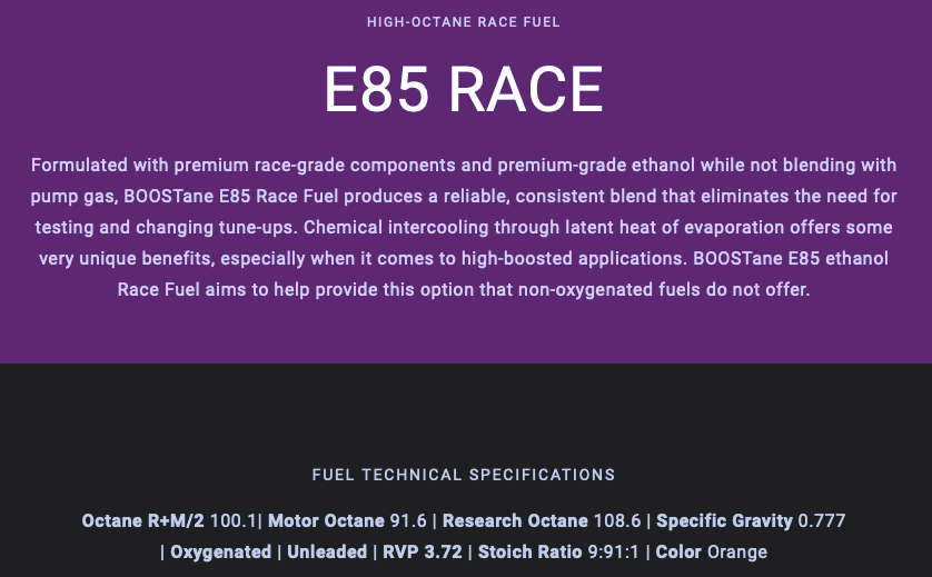 BOOSTane RaceFuel - E85